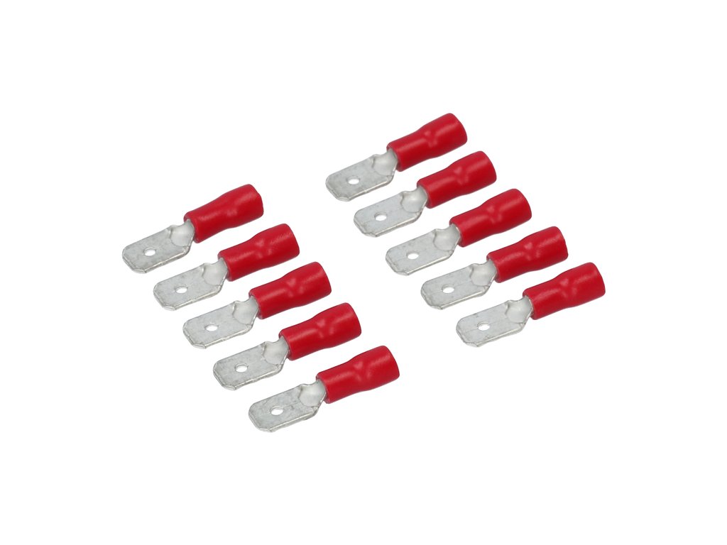 Set 10 papuci electrici Carpoint tip 540 tata 6,3x0,8 mm, lungime 20,7 mm, rosu