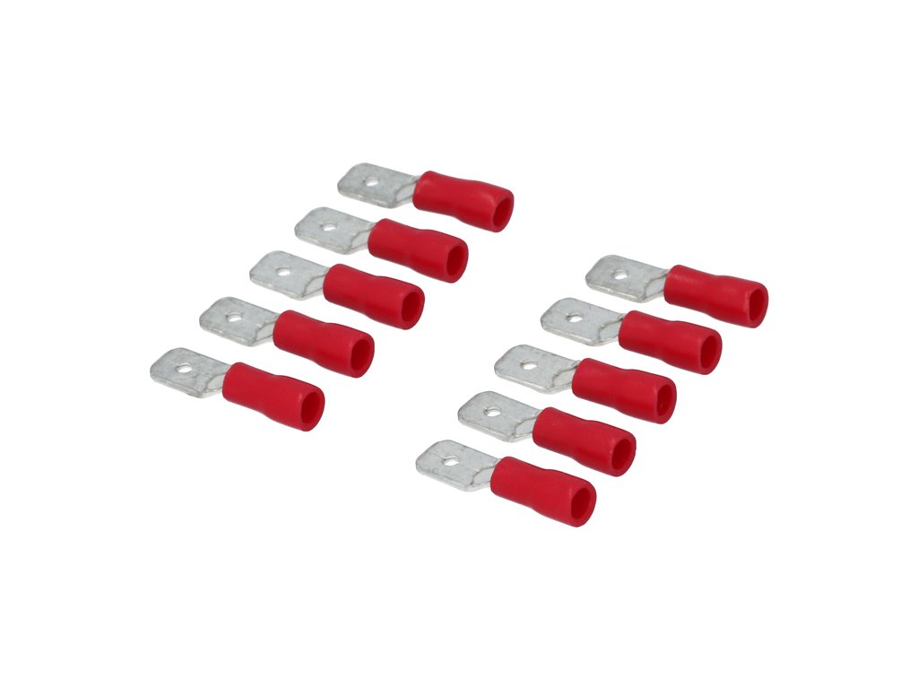 Set 10 papuci electrici Carpoint tip 540 tata 6,3x0,8 mm, lungime 20,7 mm, rosu