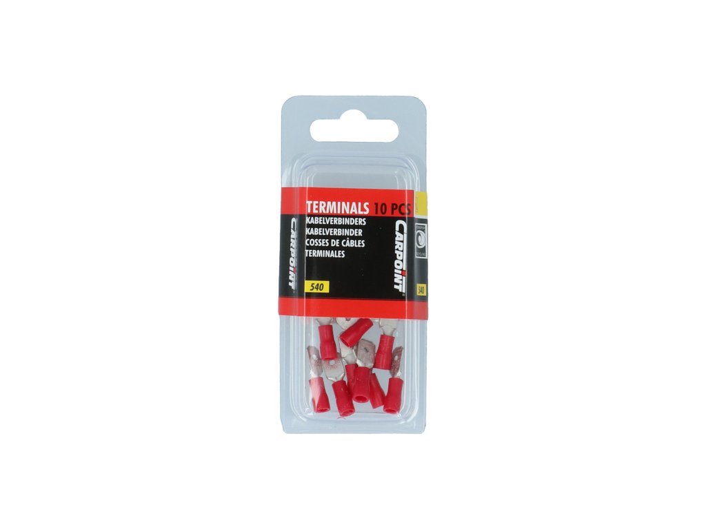 Set 10 papuci electrici Carpoint tip 540 tata 6,3x0,8 mm, lungime 20,7 mm, rosu