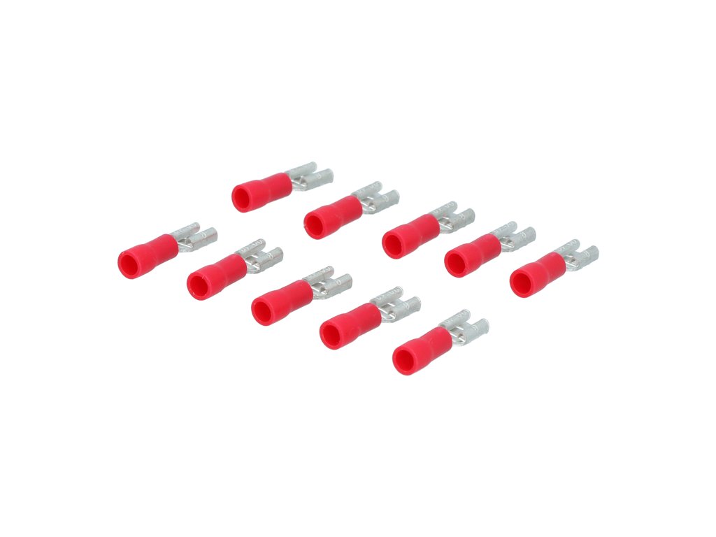 Papuci electrici izolati, tata, rosu Plat, terminale pe cablu, 4,8x0,8mm, lungime 18,7 mm, crimpat, 741, 10 terminale la blister Carpoint