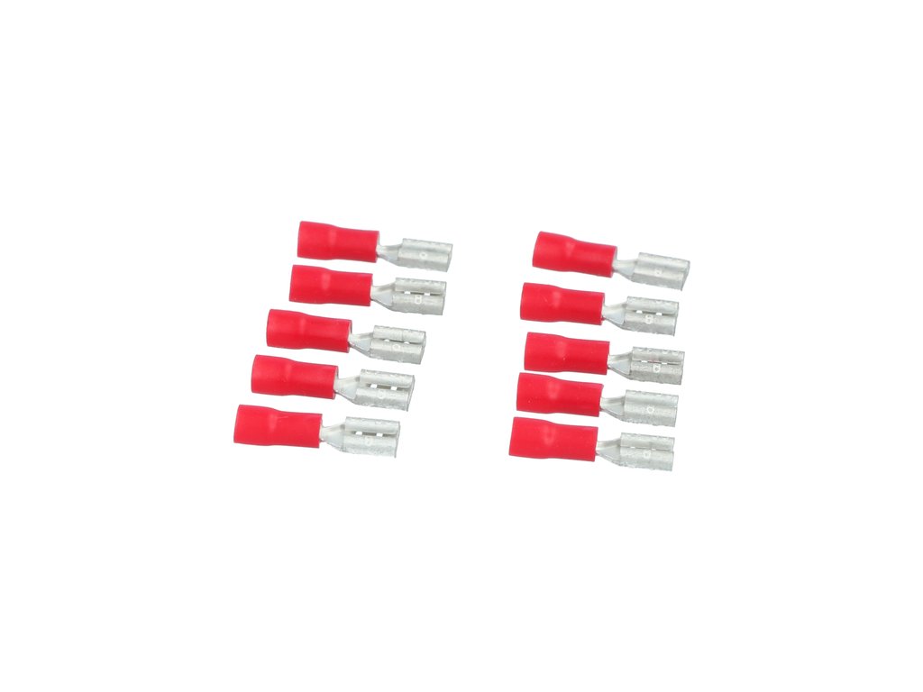 Papuci electrici izolati, tata, rosu Plat, terminale pe cablu, 4,8x0,8mm, lungime 18,7 mm, crimpat, 741, 10 terminale la blister Carpoint