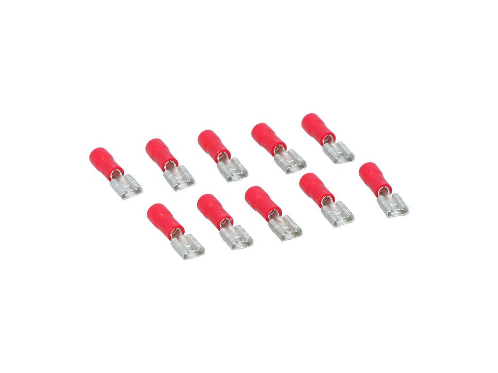 Papuci electrici izolati, tata, rosu Plat, terminale pe cablu, 4,8x0,8mm, lungime 18,7 mm, crimpat, 741, 10 terminale la blister Carpoint