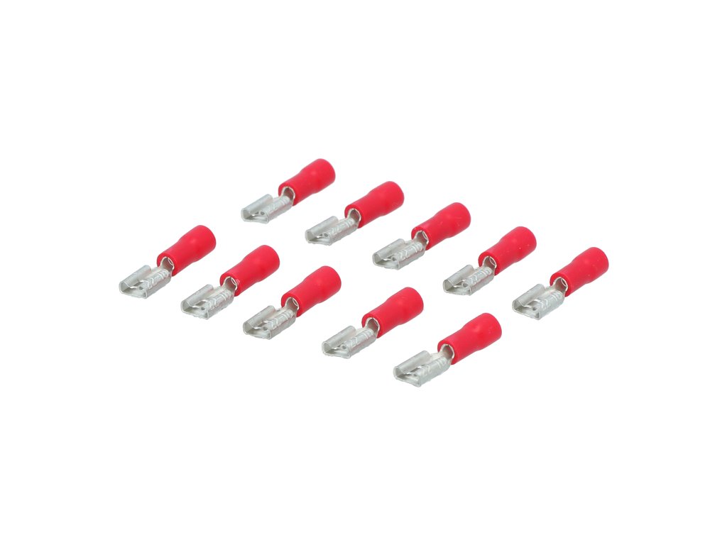 Papuci electrici izolati, tata, rosu Plat, terminale pe cablu, 4,8x0,8mm, lungime 18,7 mm, crimpat, 741, 10 terminale la blister Carpoint