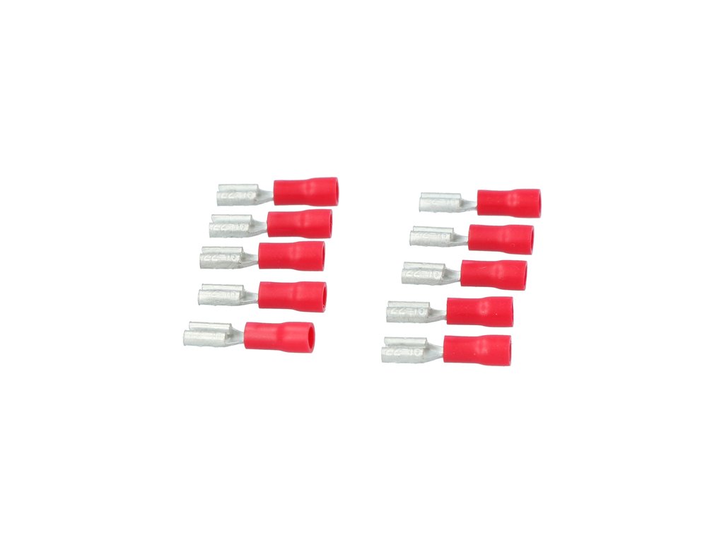 Papuci electrici izolati, tata, rosu Plat, terminale pe cablu, 4,8x0,8mm, lungime 18,7 mm, crimpat, 741, 10 terminale la blister Carpoint