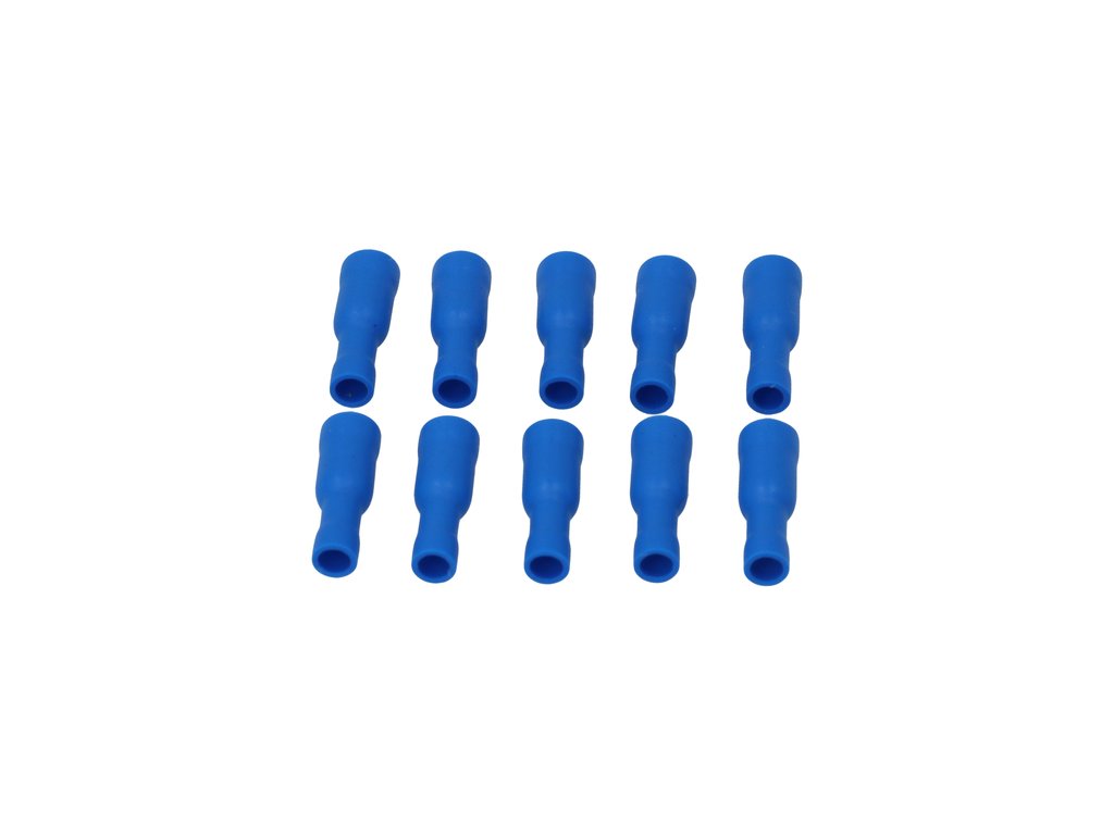 Papuci electrici izolati, mama, albastru Rotund, terminale pe cablu, 4,96 mm, lungime 25 mm, crimpat, 549, 10 buc. la blister Carpoint