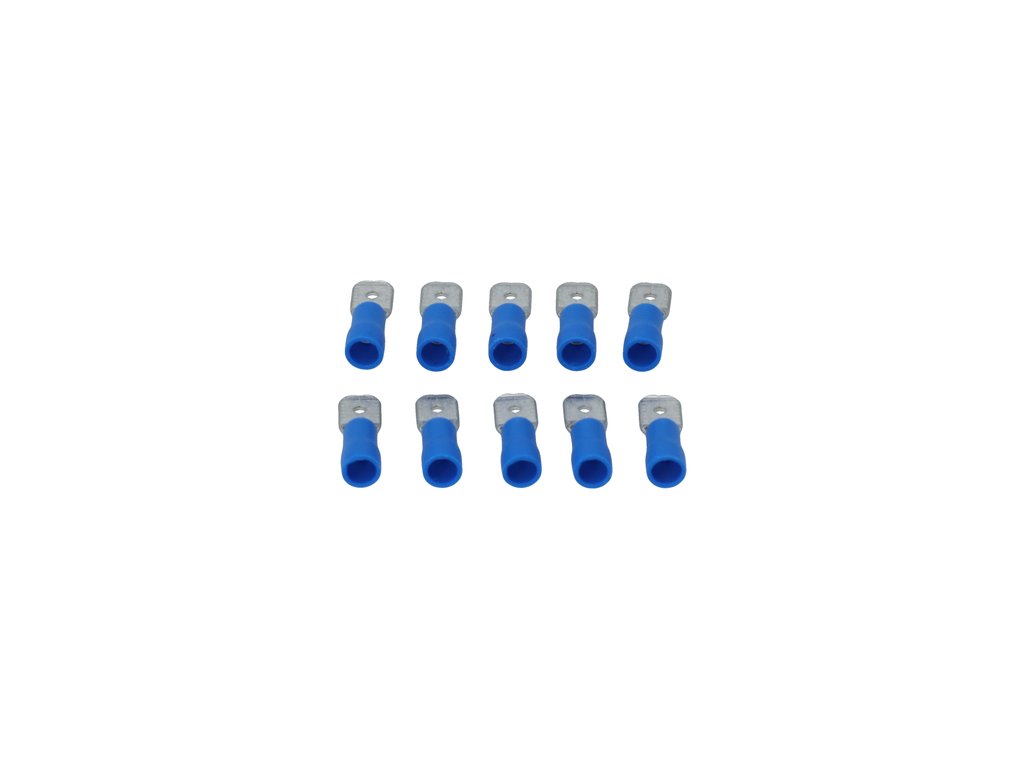 Set 10 papuci electrici Carpoint tip 740 tata 6,3x0,8 mm, lungime 21,3 mm, albastru