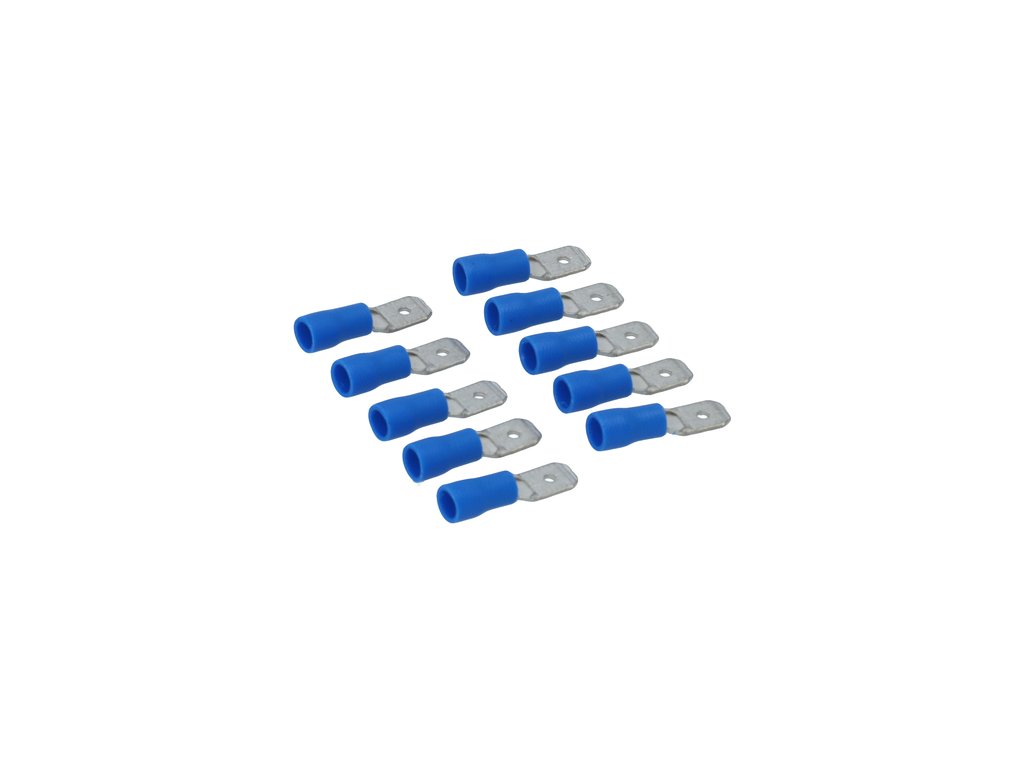 Set 10 papuci electrici Carpoint tip 740 tata 6,3x0,8 mm, lungime 21,3 mm, albastru