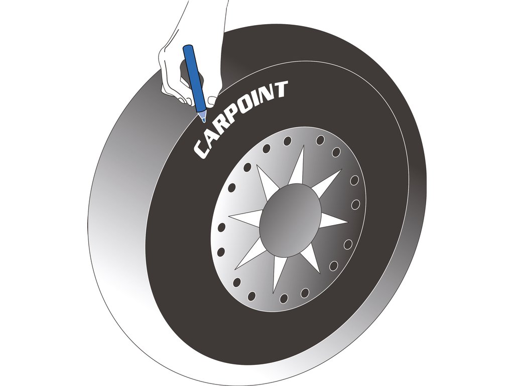 Creion pentru scris pe anvelopa Carpoint culoare alba , 1 buc.