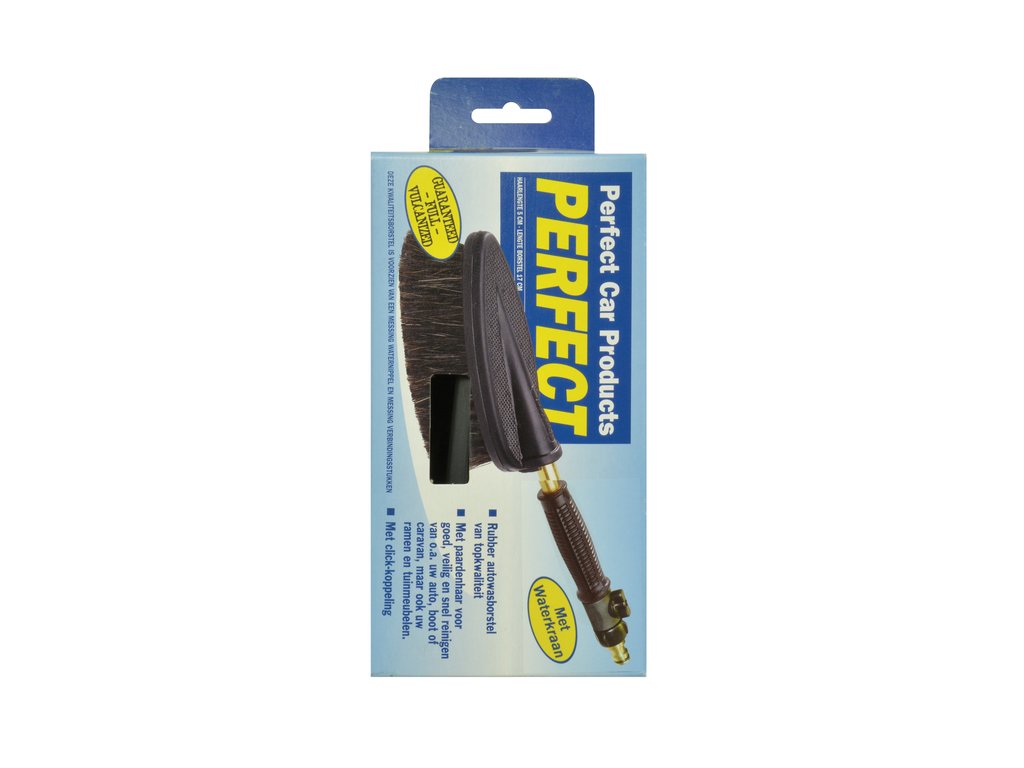 Perie spalat masina ovala Carpoint, perie din par cal, material cauciucat, conector furtun apa, diam. perie 17x8 cm
