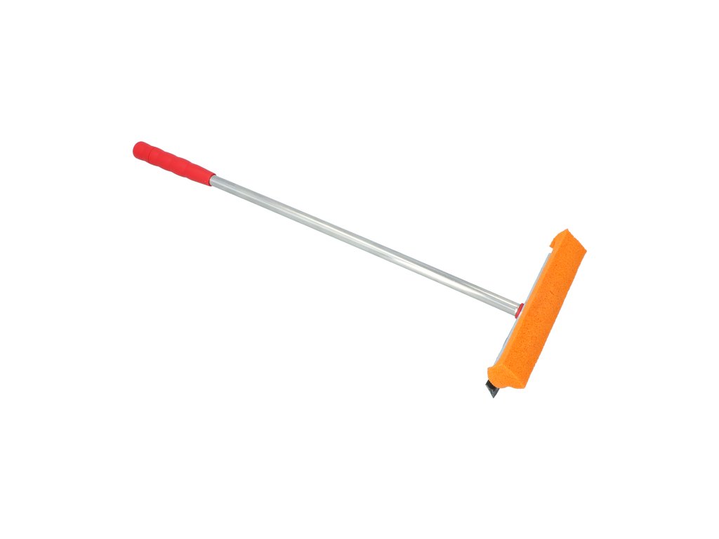 Racleta spalat geamuri auto, Carpoint, cu burete si lamela cauciucata, latime 22cm , maner metalic de 60cm