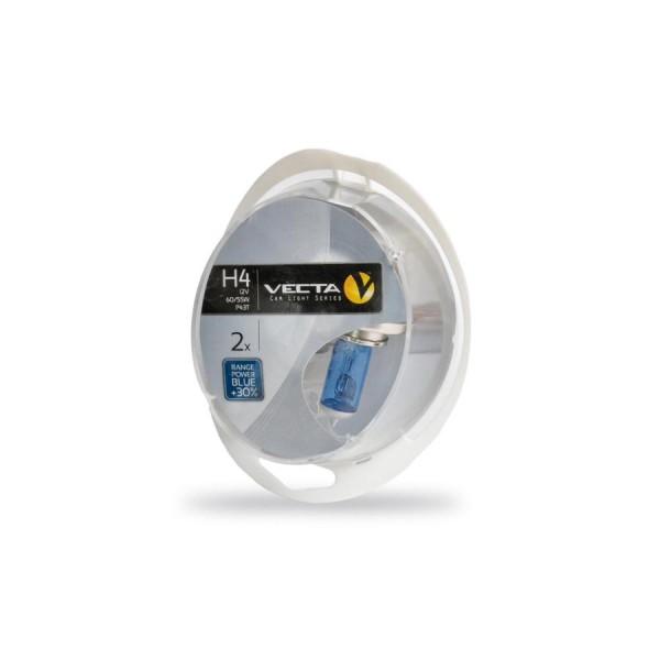 Set 2 becuri auto cu halogen pentru far Vecta H4 12V 66/55W P43t-38 blue/albastru