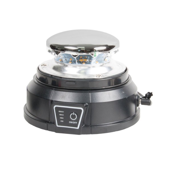 Girofar auto Automax 12V/ 24V, orange cu bec LED, fixare magnetica, cu acumulator, cu telecomanda
