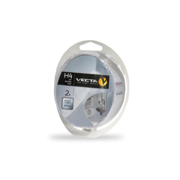 Set 2 becuri auto cu halogen pentru far Vecta H4 12V 66/55W P43t-38 white/alb