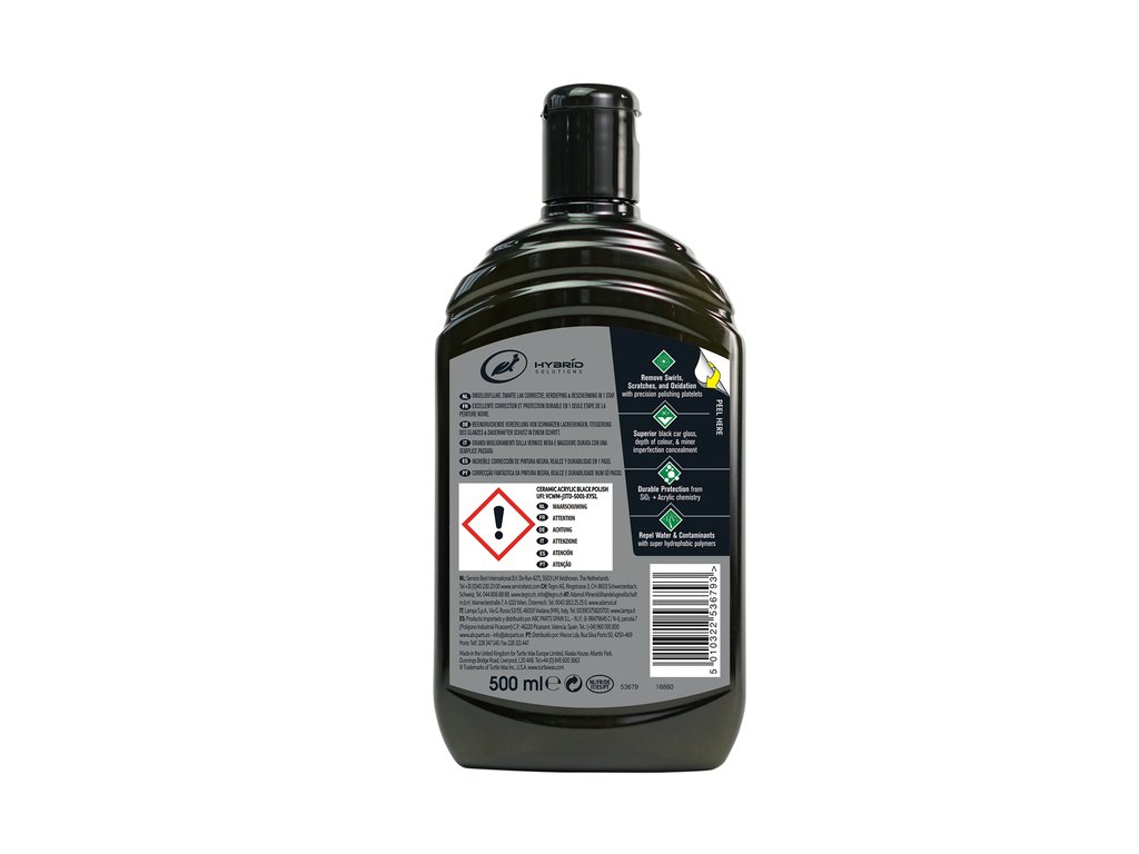 Solutie polish auto Turtle Wax Hybrid Solutions Ceramic Black Polish 500ml
