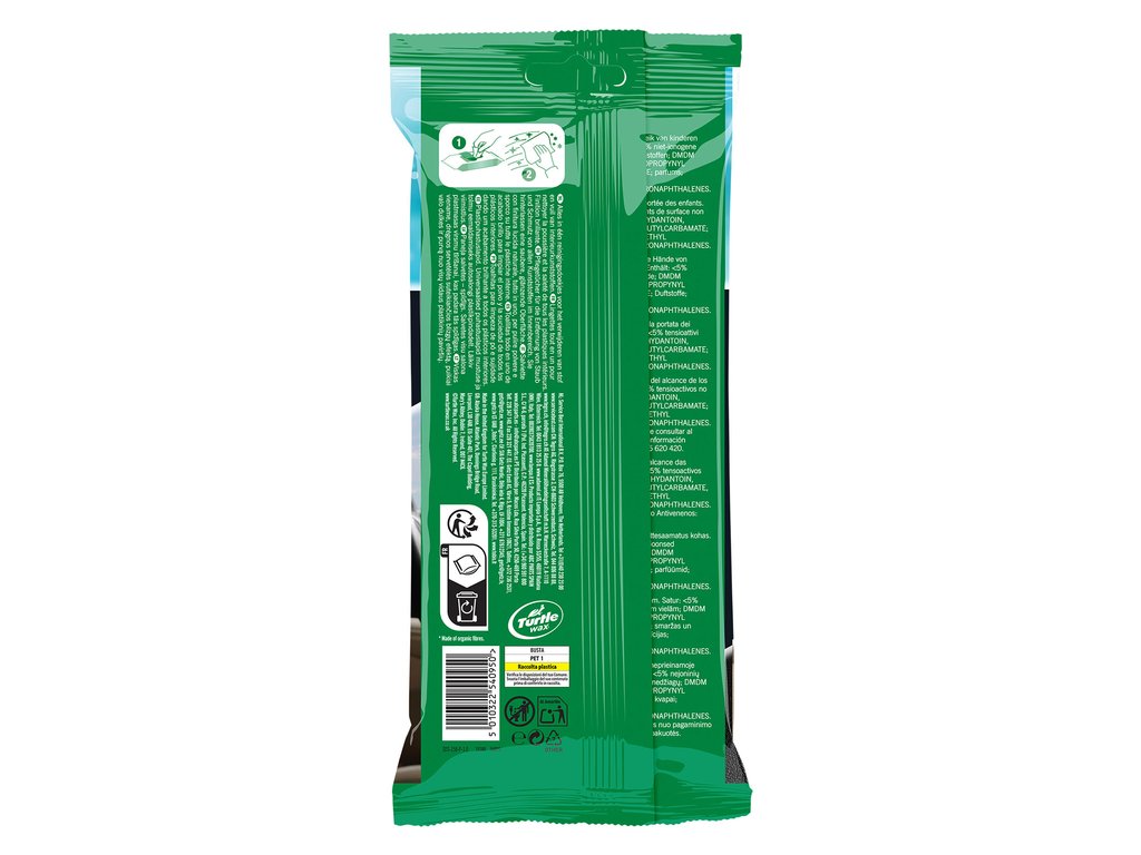 Servetele luciu interior Turtle Wax Fresh Shine Gloss pentru curatarea plasticului - Pachet de 24 Bucati