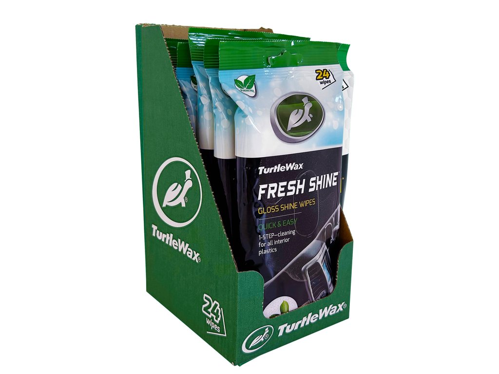 Servetele luciu interior Turtle Wax Fresh Shine Gloss pentru curatarea plasticului - Pachet de 24 Bucati