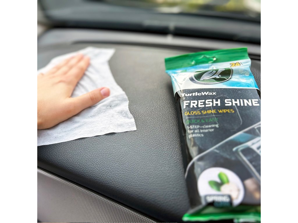 Servetele luciu interior Turtle Wax Fresh Shine Gloss pentru curatarea plasticului - Pachet de 24 Bucati