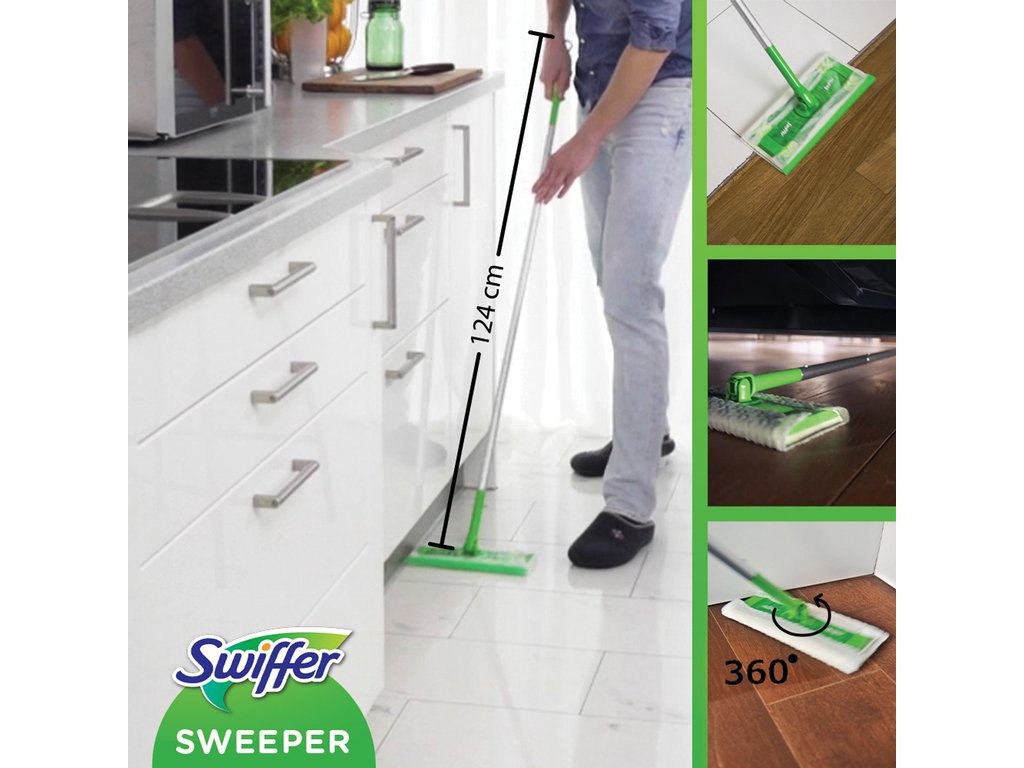Mop pentru podea Swiffer Sweeper Kit , mop + 8 Lavete