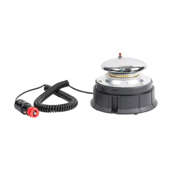 Girofar auto Automax 12V/ 24V, orange cu bec LED, fixare magnetica, 45 Led-uri, R10,R65