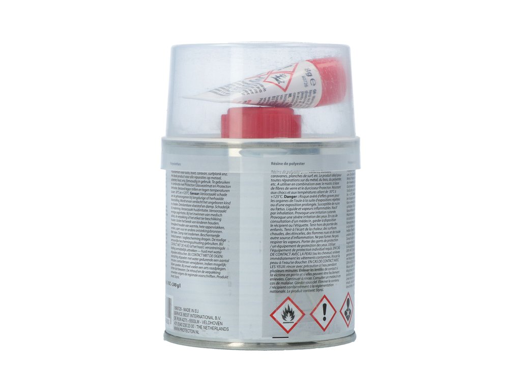 Chit resina poliester Protecton , set reparatie caroserie cu intaritor, panza fibra spatula, 250gr