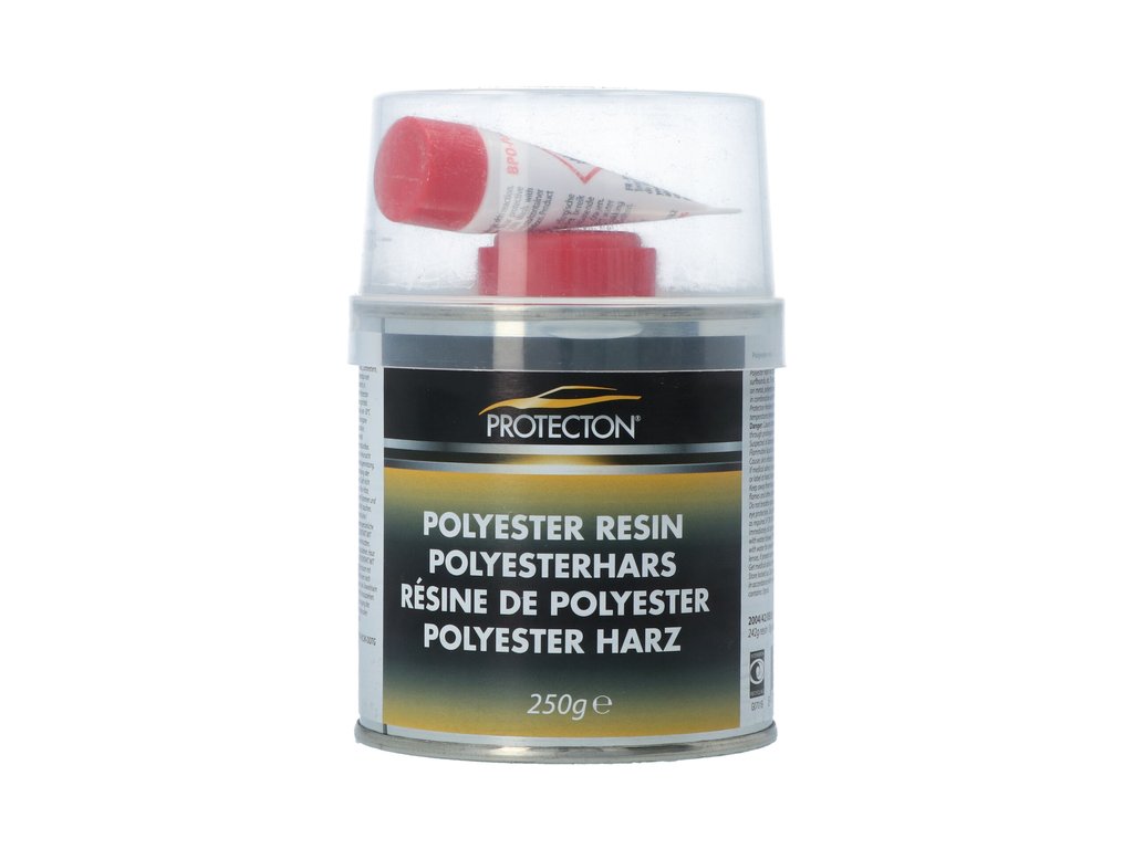 Chit resina poliester Protecton , set reparatie caroserie cu intaritor, panza fibra spatula, 250gr