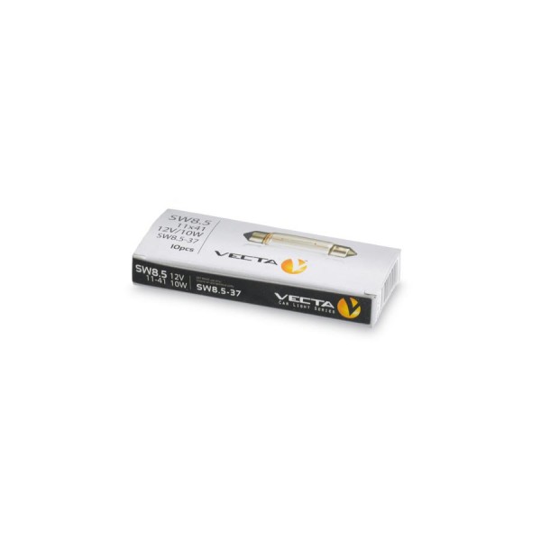 Bec auto Vecta 12V 10W SV8.5-8 10x41mm, bec sofit Festoon, 1 buc