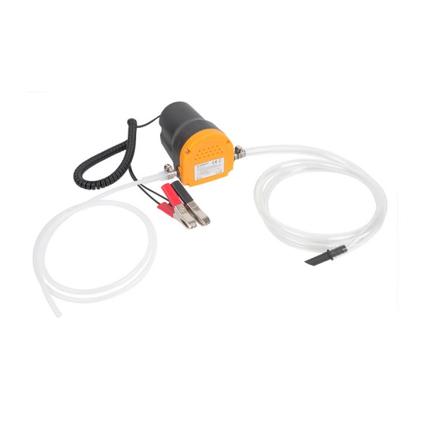 Pompa scos ulei si motorina electrica 12V 5A, debit 3 l/min (ulei), 4 l/min (diesel) , tub 6mm + furtun 12mm