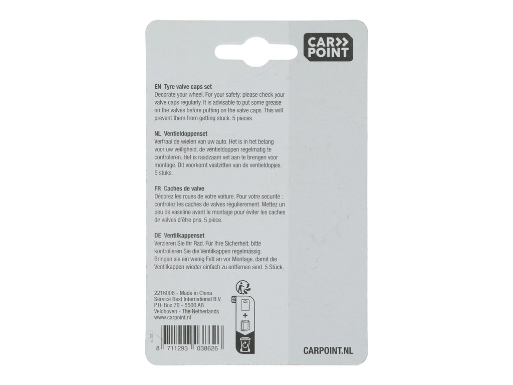 Set capacele auto Carpoint pentru ventil tip piston culoare Albastru , 5 buc.