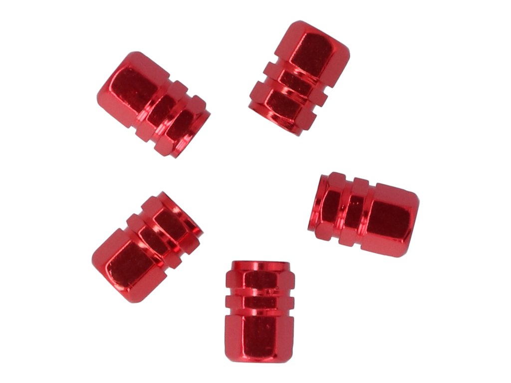 Set capacele auto Carpoint pentru ventil hexagon rosu, 5 buc.