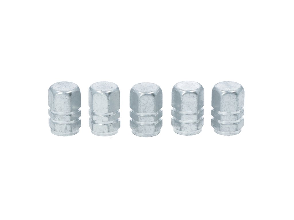 Set capacele auto Carpoint pentru ventil tip piston culoare Silver , 5 buc.
