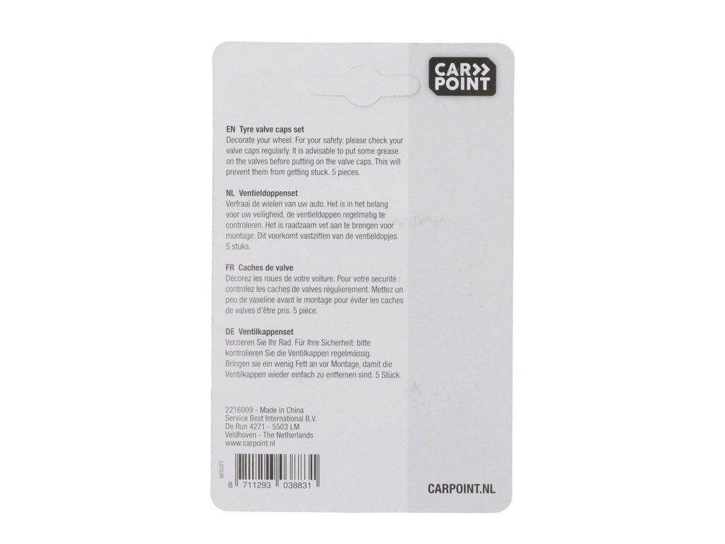 Set capacele auto Carpoint pentru ventil tip piston culoare Silver , 5 buc.