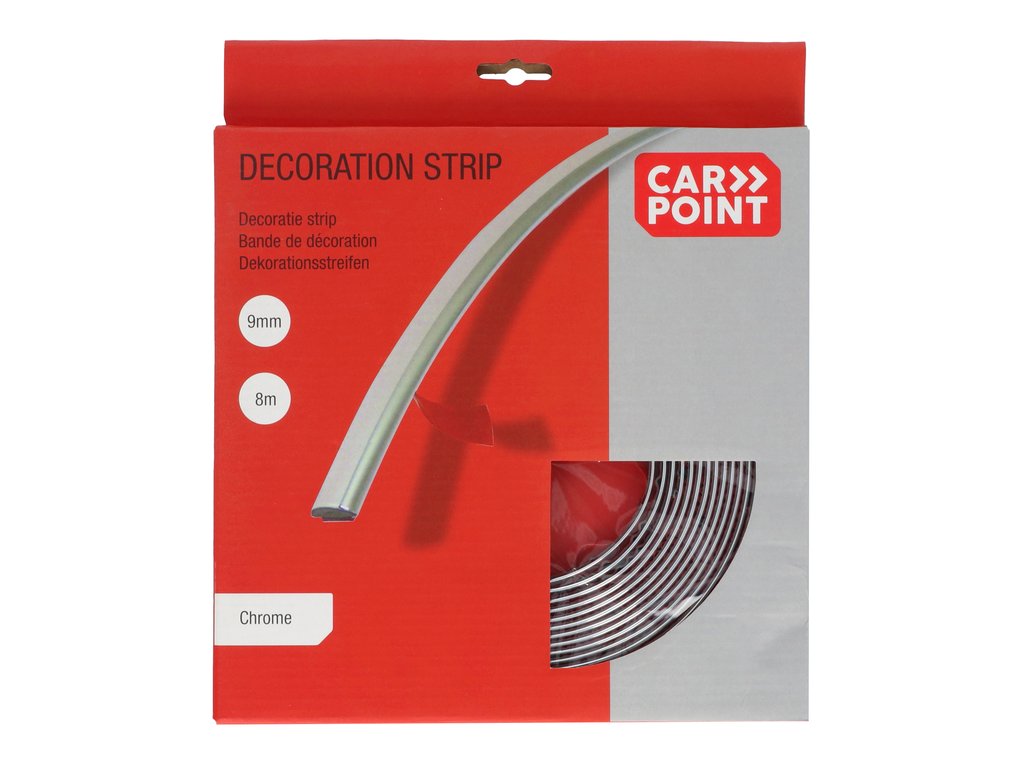 Ornament lateral auto Carpoint cromat latime 9mm x lungime 8m, pentru interior sau exterior