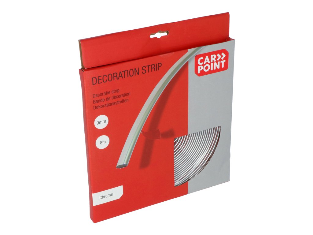 Ornament lateral auto Carpoint cromat latime 9mm x lungime 8m, pentru interior sau exterior