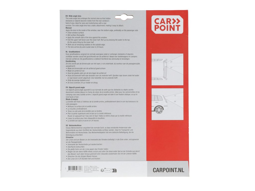 Lentila luneta auto pentru marirea unghiului de vizualizare in spate, 20x25.5cm, lupa luneta Carpoint