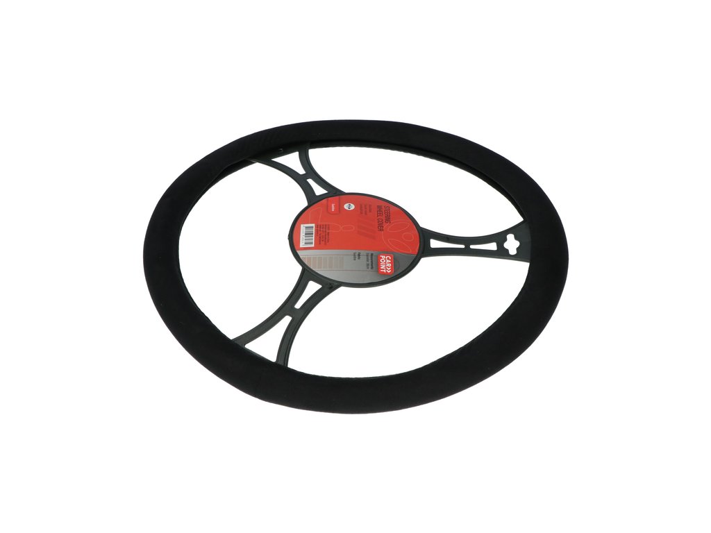 Husa volan Carpoint , material cauciucat aspect piele intoarsa, culoare negru, diametru 37-39cm