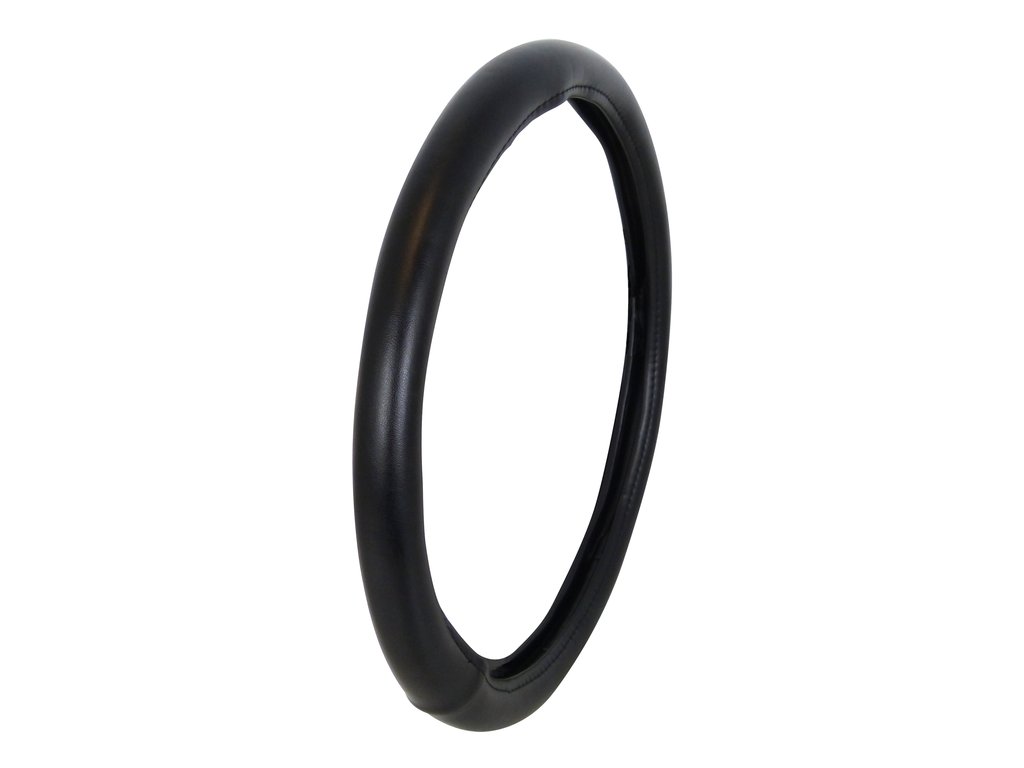 Husa volan Carpoint Leather Look, material cauciucat, culoare negru diametru 37-39cm