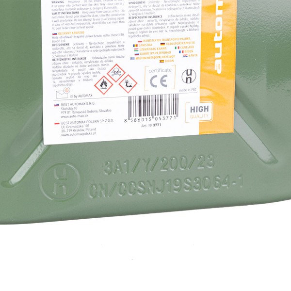 Canistra combustibil din metal Automax 5 litri , canistra benzina si motorina