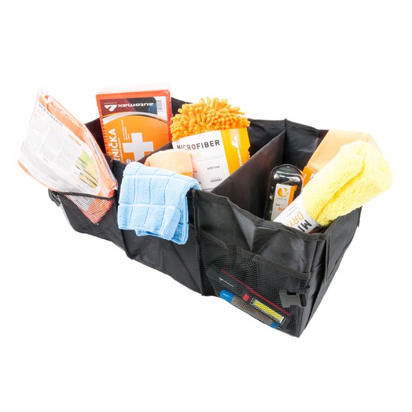 Geanta organizare obiecte 60x38x25cm, organizator portbagaj Automax, 3 compartimente, 6 buzunare laterale