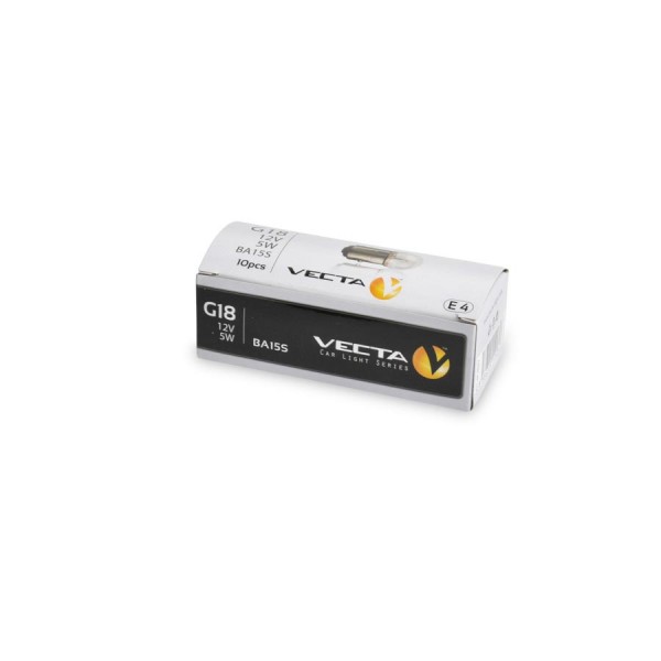 Bec auto Vecta 12V 5W BA15S alb, pentru pozitie tip cireasa , 1 buc.