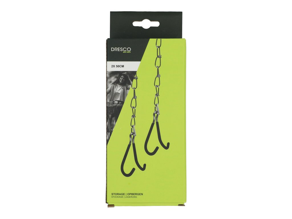 Suport bicicleta tavan Dresco, 2 carlige cu lant, 2x50cm