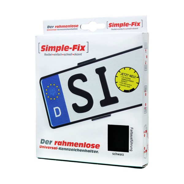 Set 4 suporti numar inmatriculare, fata-spate, negru, fara rama, universal, 8 suruburi incluse