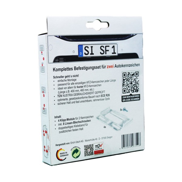 Suport numar inmatriculare auto transparent, 112mm, 2 bucati