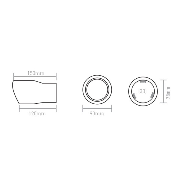 Ornament Toba Automax Cromat Simplu 150x125x75mm
