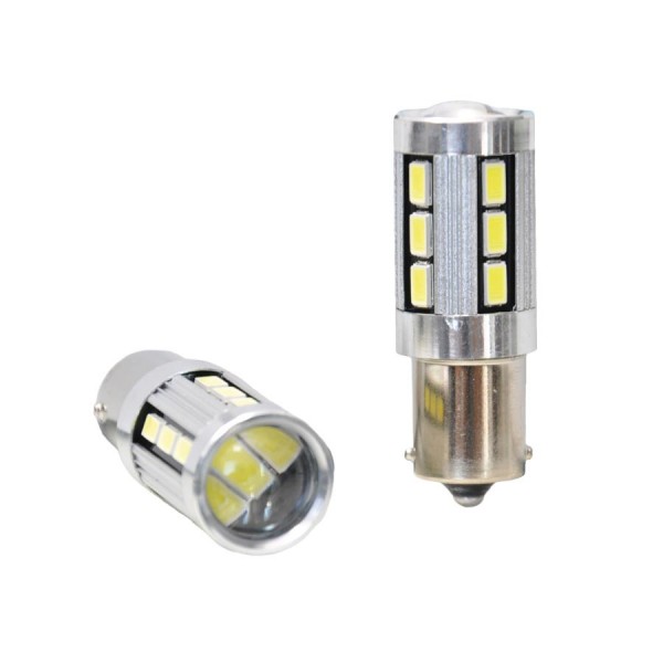 Set 2 becuri auto cu Led Vecta BA15S 12V-24V, Canbus, 18 leduri 5730 SMD