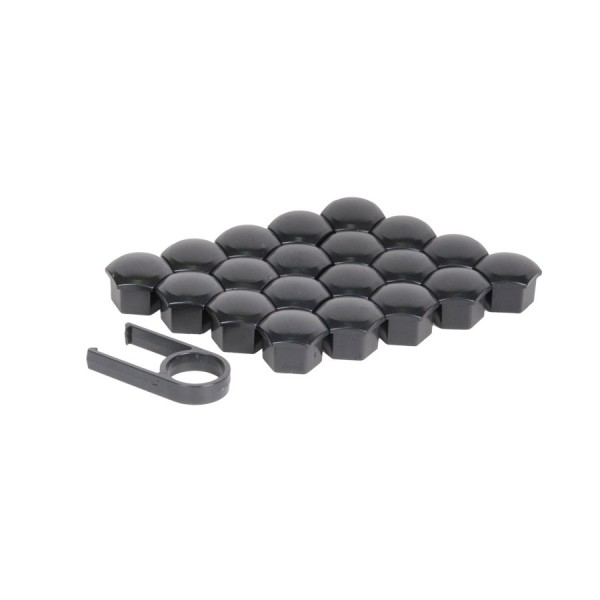 Set capace prezoane roata Automax, 17mm, 20buc, negru