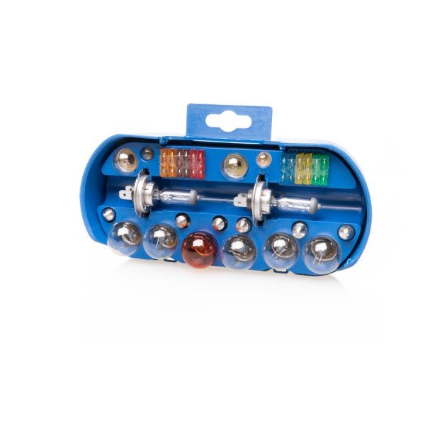 Set becuri rezerva cu doua becuri H7 55W ,Trusa becuri Auto + Sigurante Vecta 19 piese