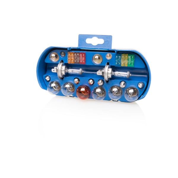 Set becuri rezerva H1 + H7 55W ,Trusa becuri Auto + Sigurante Vecta 19 piese