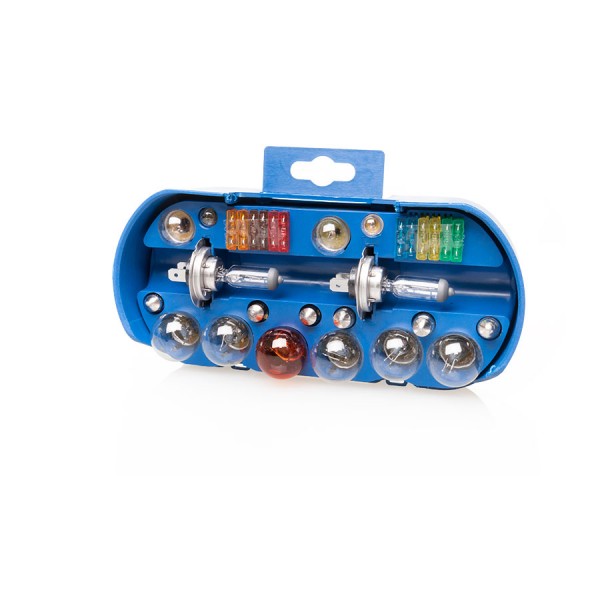 Set becuri rezerva H1 + H7 55W ,Trusa becuri Auto + Sigurante Vecta 19 piese