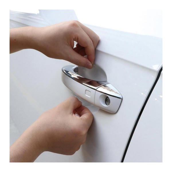 Folie protectie maner usa masina exterior, transparent set 4 buc, 80x80mm