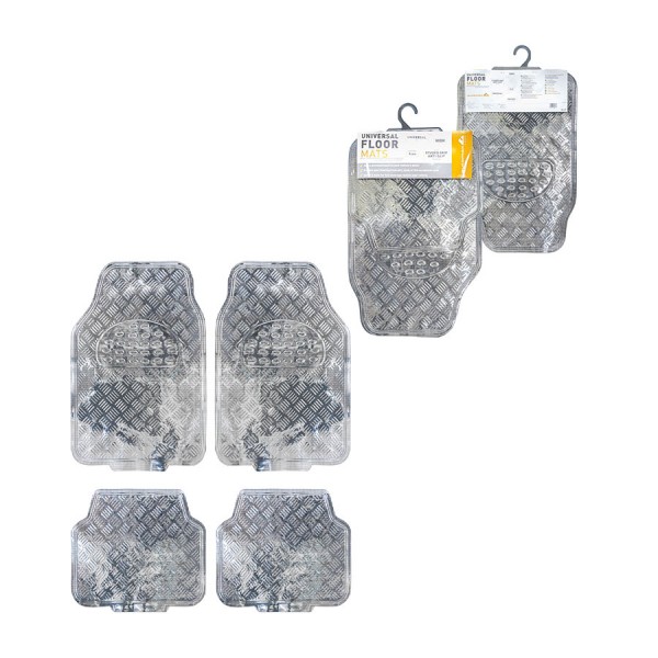 Covorase auto imitatie aluminiu Carbon, model universal 4buc